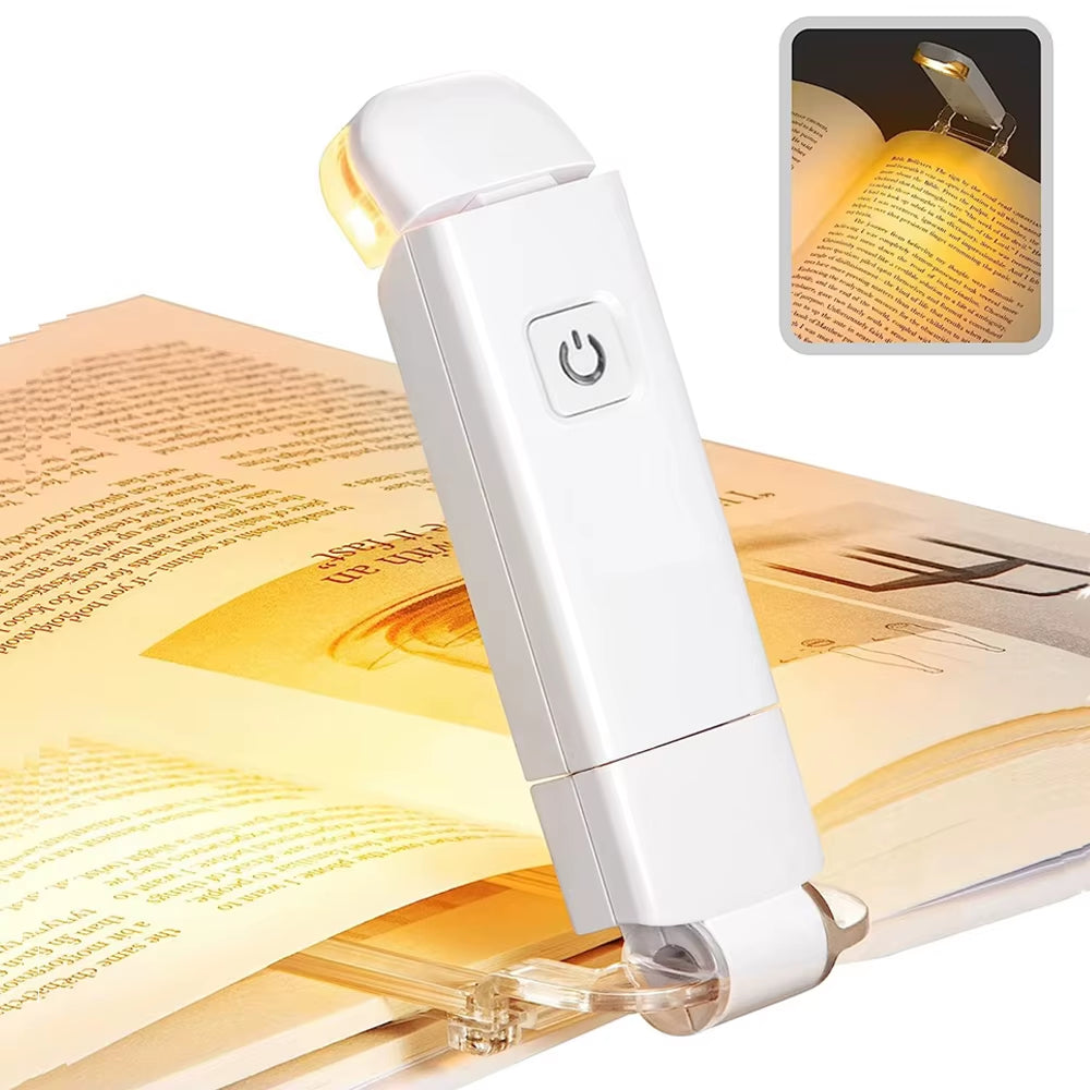 USB Rechargeable Book Reading Light Brightness Adjustable LED Clip on Book Light Eye Care Book Lamp for Kids Read Light