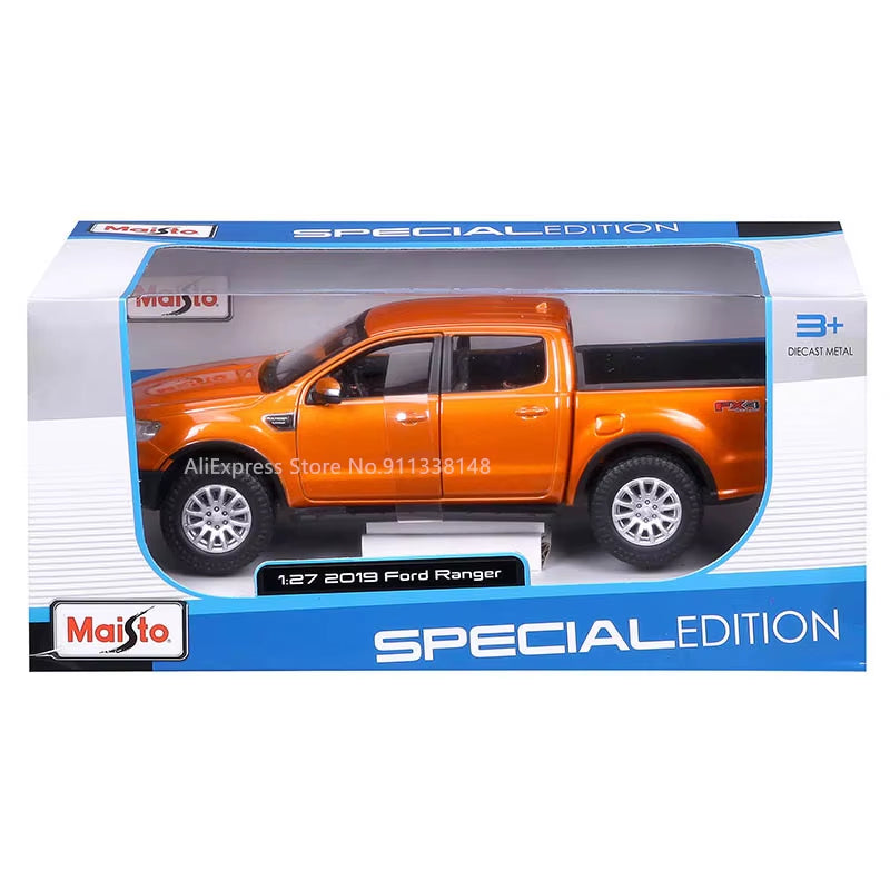 1:27 Ford Ranger Orange Super Duty Car Model Die-Casting Static Precision Model Collection Gift Toy Tide Play