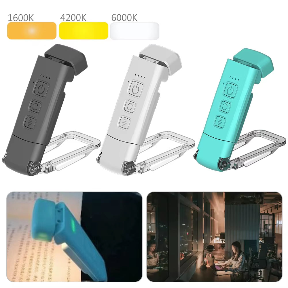 Book Light Clip-On Book Reading Lamp Book Lights Folding LED Night Lamp for Reading USB Rechargeable Flexible Reading Light