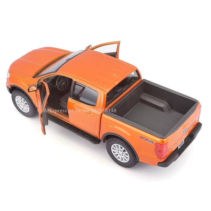 1:27 Ford Ranger Orange Super Duty Car Model Die-Casting Static Precision Model Collection Gift Toy Tide Play