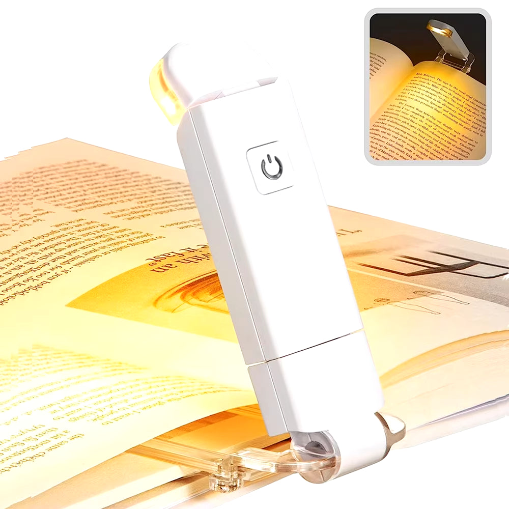 USB Rechargeable Book Reading Light Brightness Adjustable LED Clip on Book Light Eye Care Book Lamp for Kids Read Light